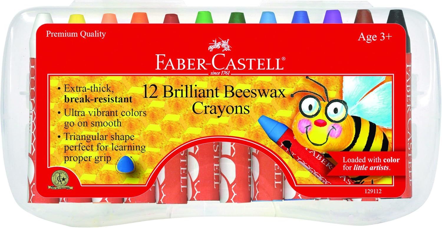 Faber Castell 12ct Brilliant Beeswax Crayons in Storage Case