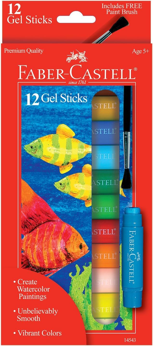 Faber-Castell 12ct Gel Sticks w/ free paint brush