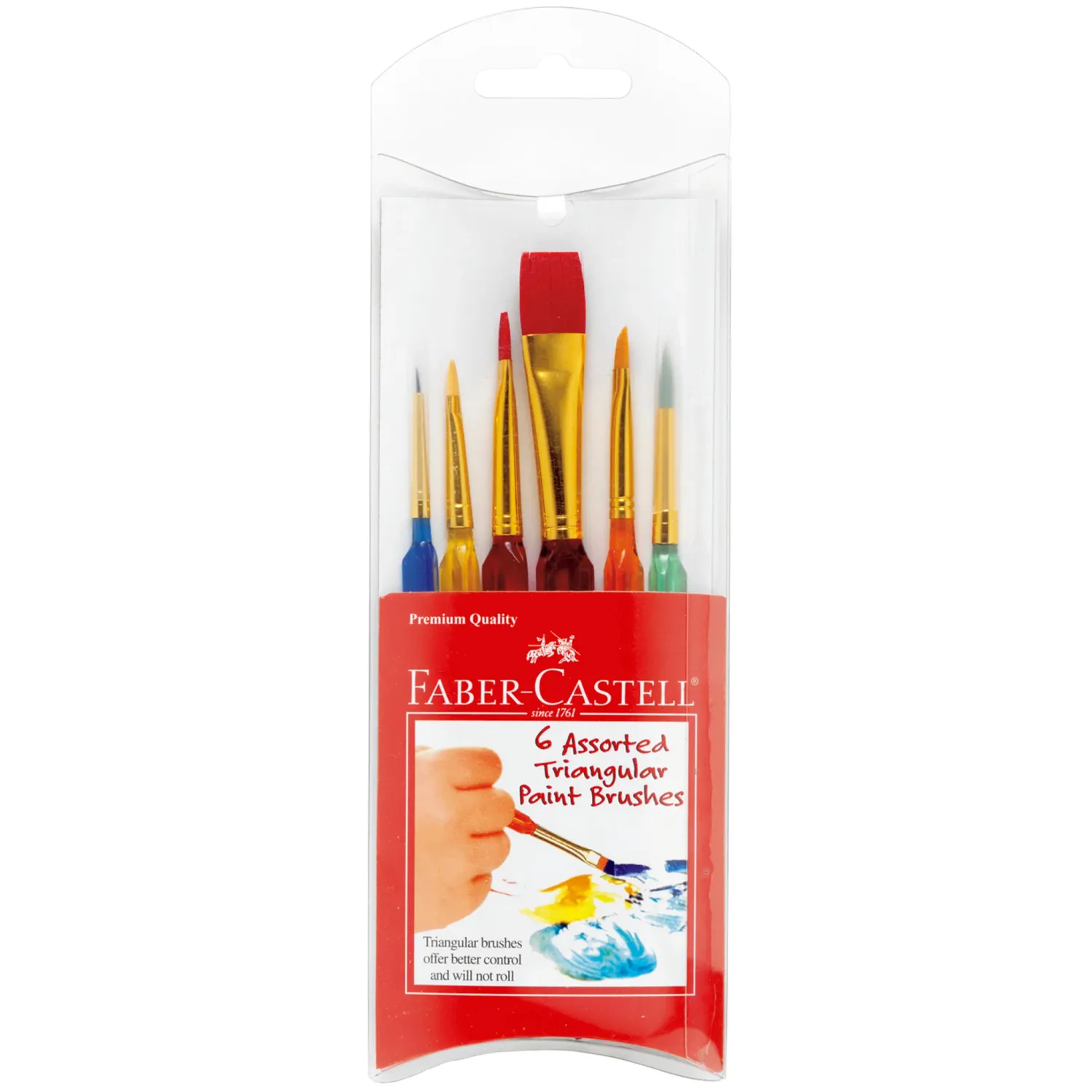 Faber-Castell 6 Assorted Triangular Paint Brushes