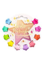 Great Pretenders Rainbow Star Mini Hair Clips, 10pcs