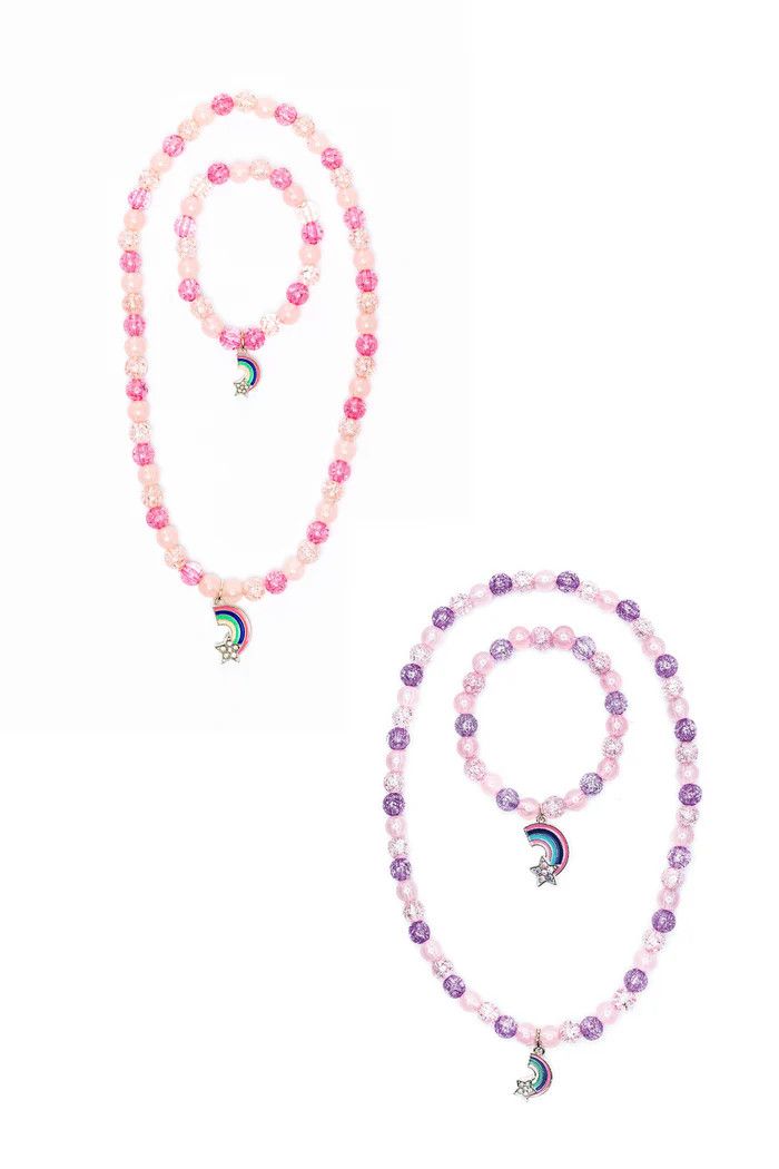Great Pretenders Purple Rainbow Necklace &amp; Bracelet Set, 2pc, Assorted