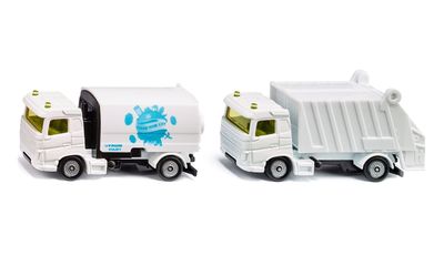 Siku Diecast Municipal Road Sweeper and Garbage Truck