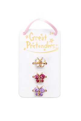 Great Pretenders Boutique Butterfly Gem Ring Set, 3pcs