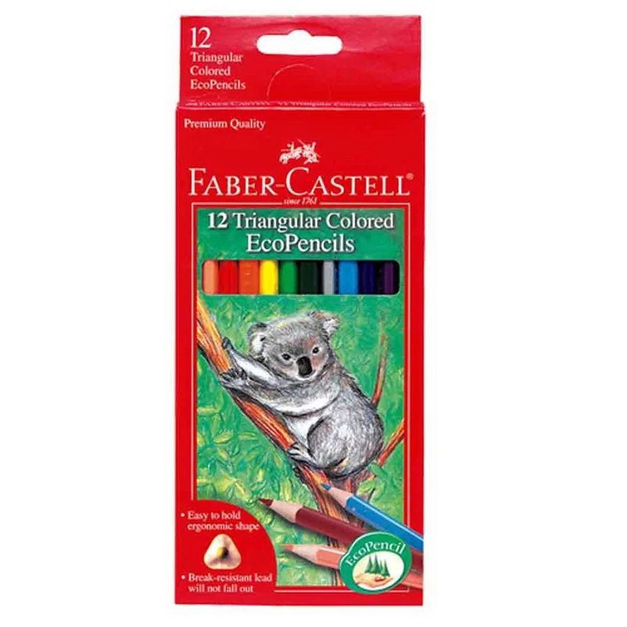Faber-Castell Triangular Coloured Eco Pencil 12ct