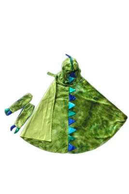 Great Pretenders Dragon Cape with Claws, Green/Blue, 5-6