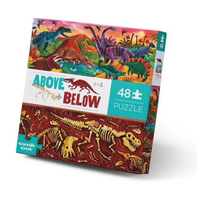 Crocodile Creek Above + Below Dinosaur World 48 pc Puzzle