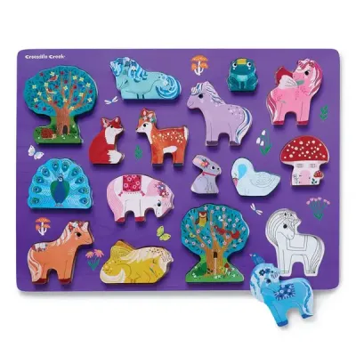 Crocodile Creek Unicorn Garden 16 pc Wood Puzzle