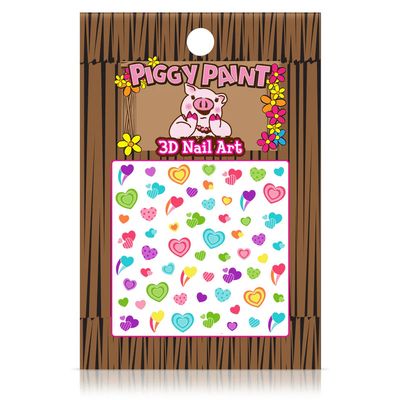 Piggy Paint Hearts Nail Art