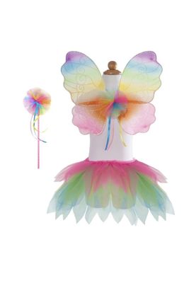 Great Pretender Neon Rainbow Tutu With Wings &amp; Wand 4-6y