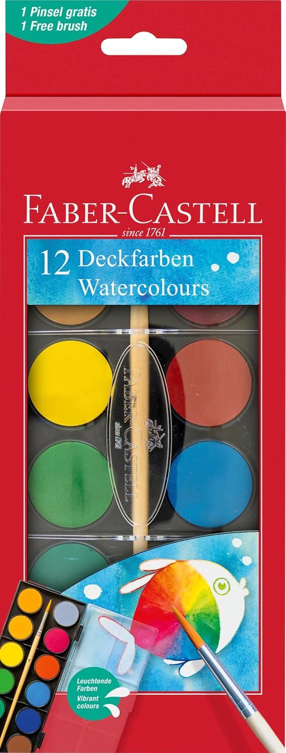 Faber-Castell 12ct Watercolor Paint Set (cakes)