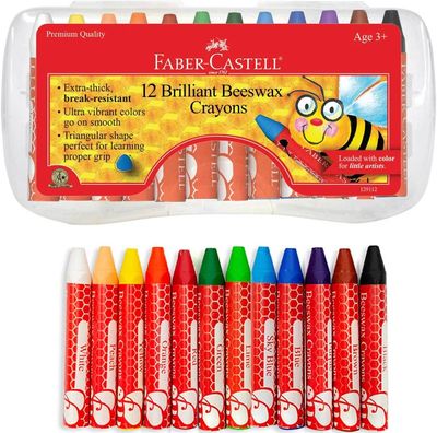 Faber Castell 12ct Brilliant Beeswax Crayons in Storage Case