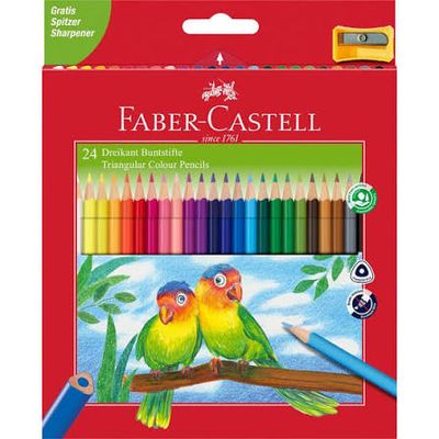 Faber-Castell 24ct Triangular Coloured EcoPencils