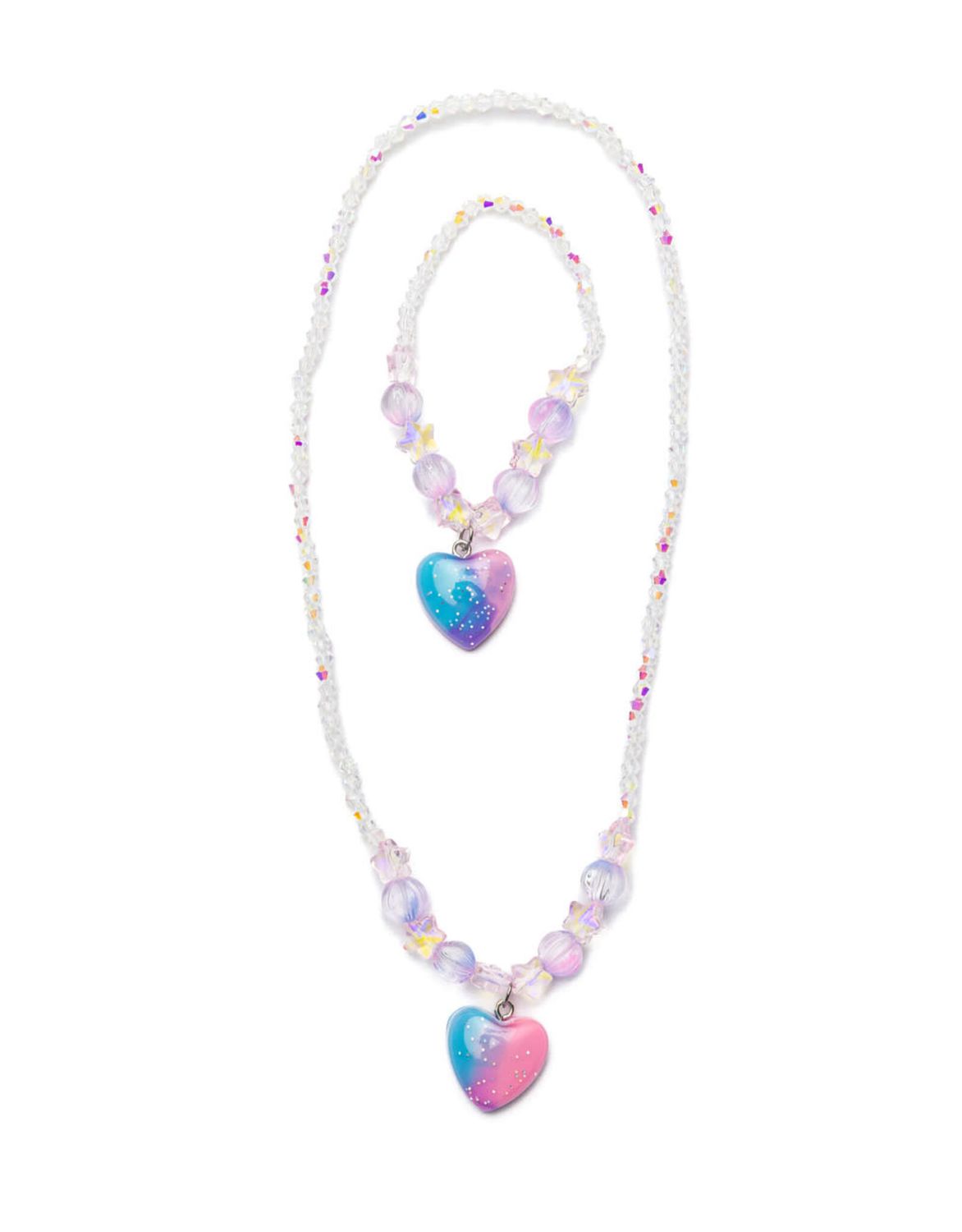Great Pretender Galaxy Heart Necklace &amp; Bracelet Set, 2pc