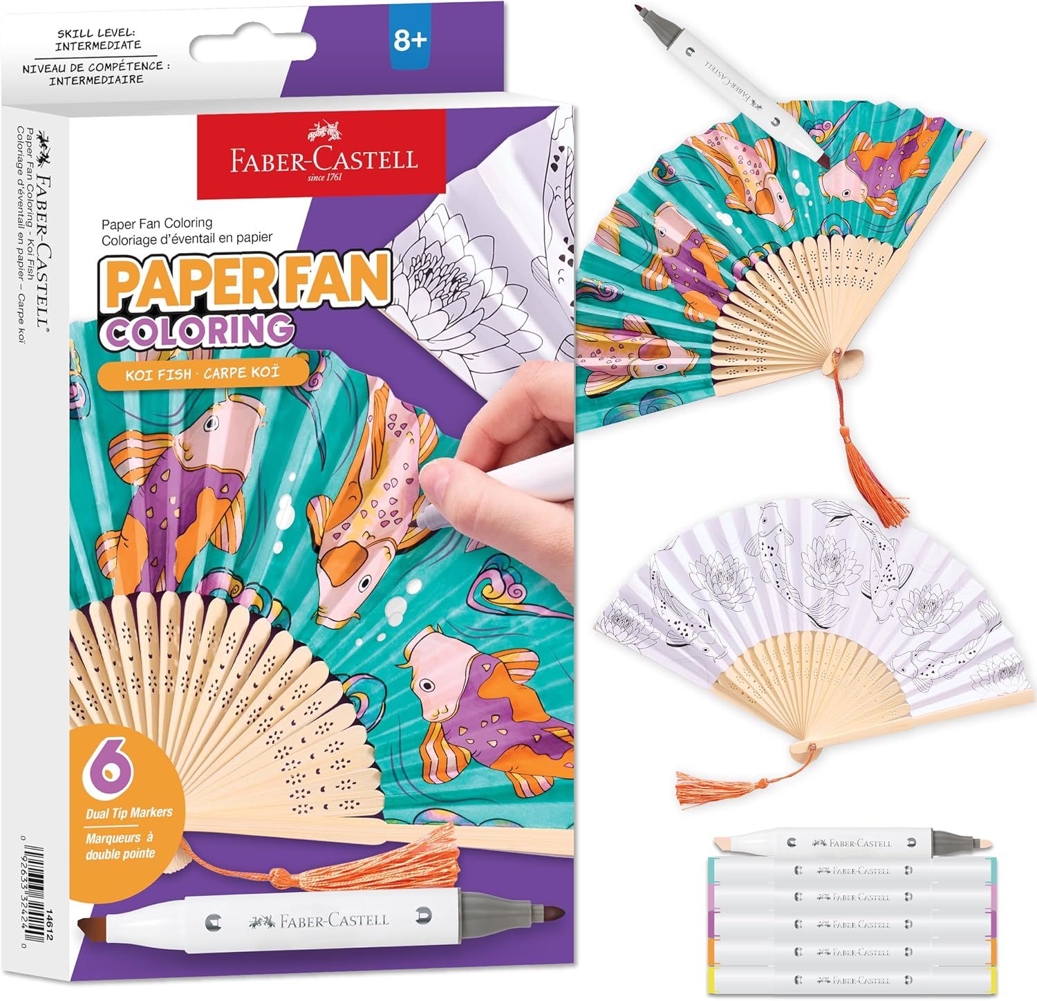 Faber-Castell Paper Fan Coloring - Koi Fish