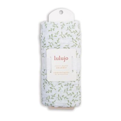 Lulujo Muslin Cotton Swaddle Blanket- Greenery