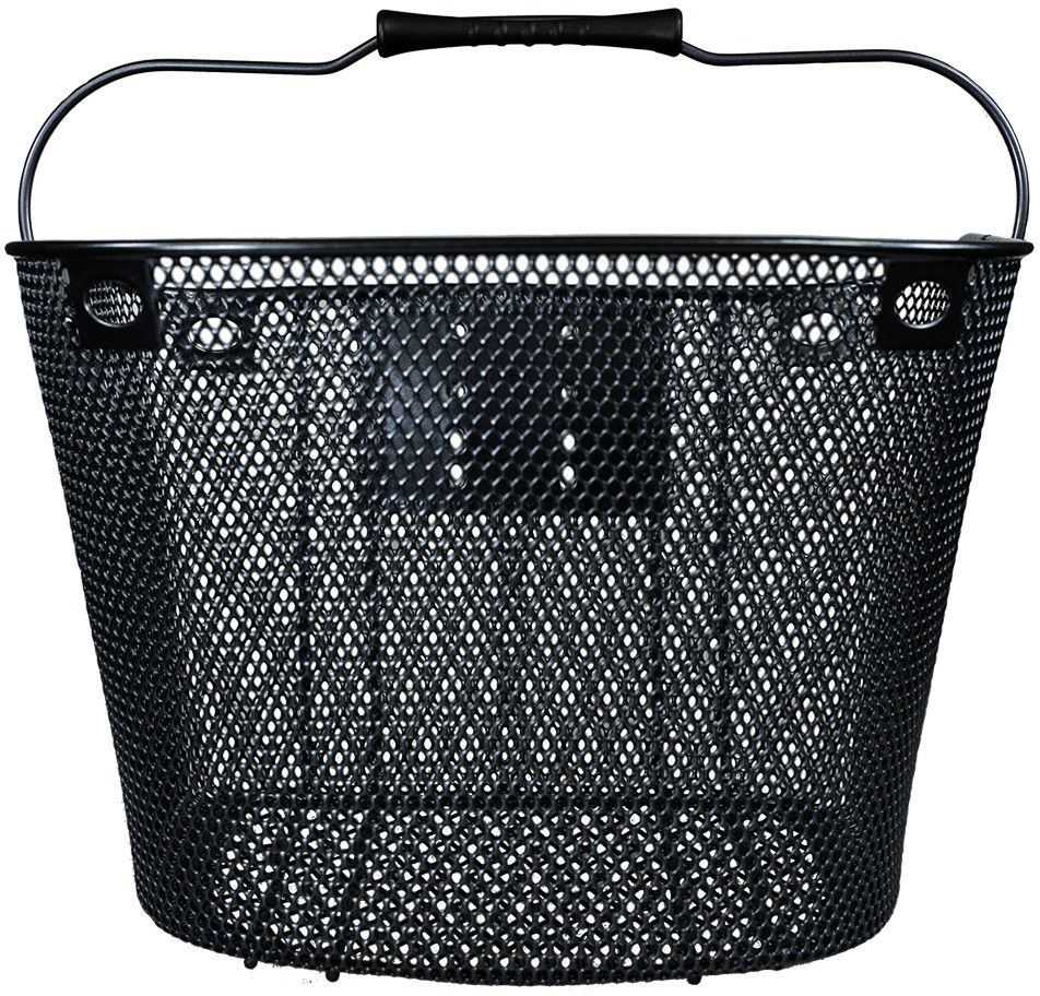 BASKET - METAL FRONT W/MESH BAG BLACK