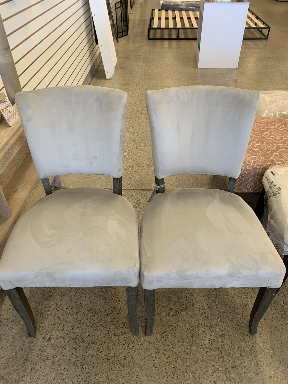 Bowning Upholstered Side Chair in Gray Putty Pair