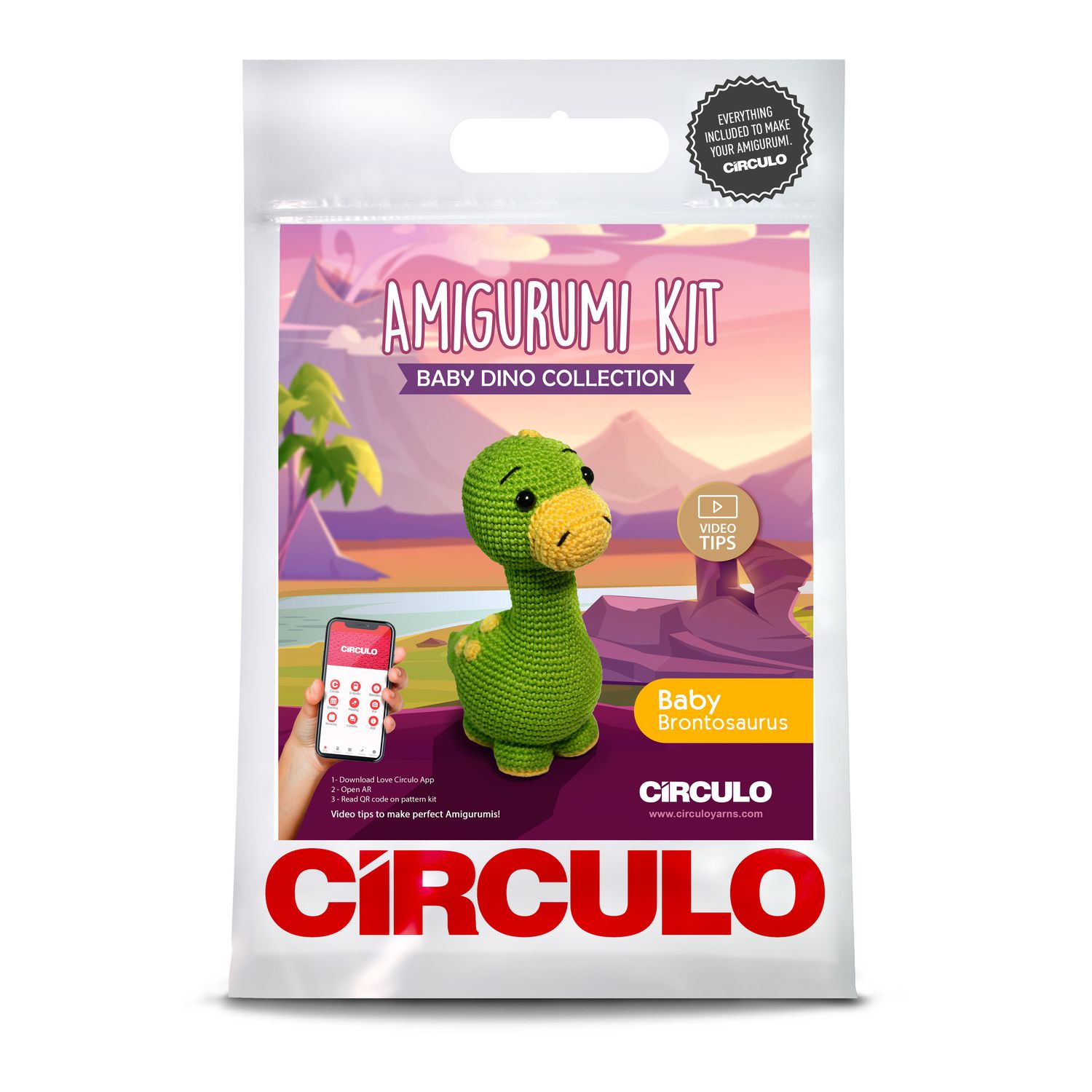 Circulo - Amigurumi Kit Dinos - , Color: Baby Brontosaurus