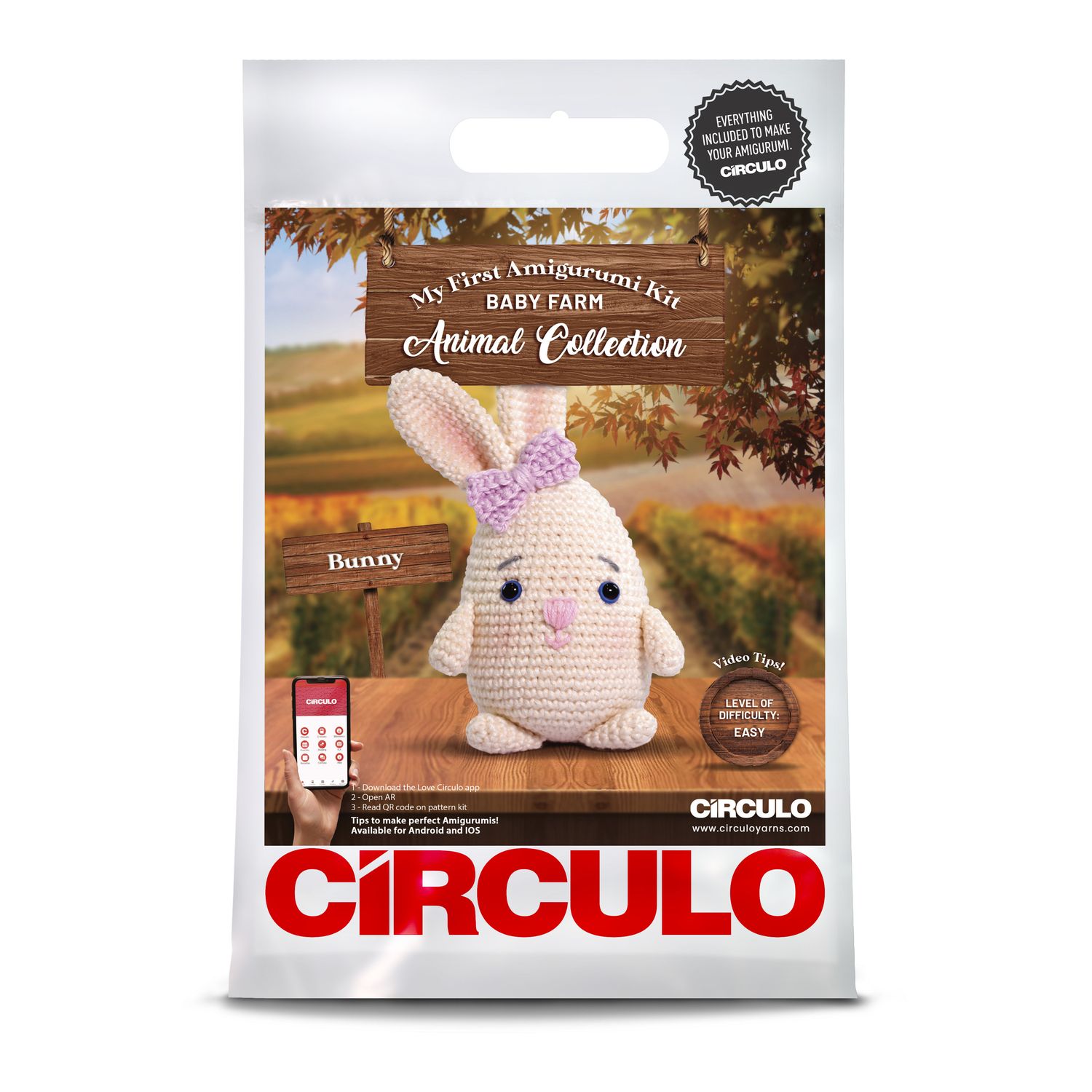 Circulo - Amigurumi Kit Farm - , Color: Baby Bunny