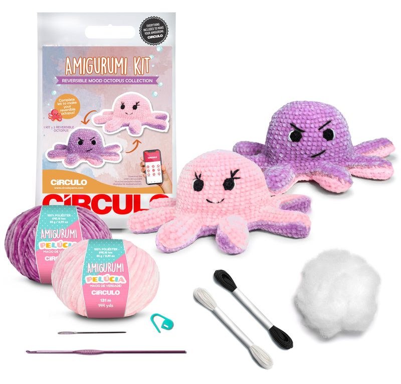 Circulo - Amigurumi Kit Reversible Mood Octopus Kit