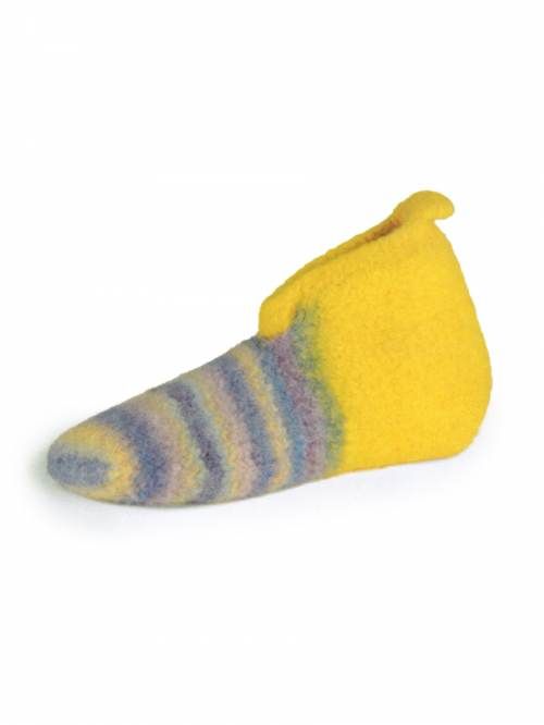 Laines du Nord - Slippers, Color: 11 - Yellow (lavender, aqua, yellow)