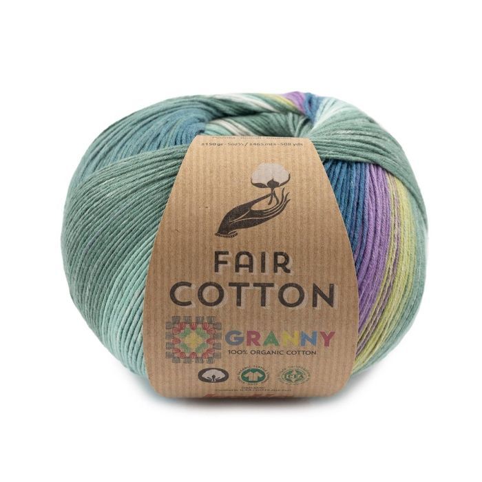 Katia - Fair Cotton Granny, Color: 301 - Blue-Yellow Green-Lilac