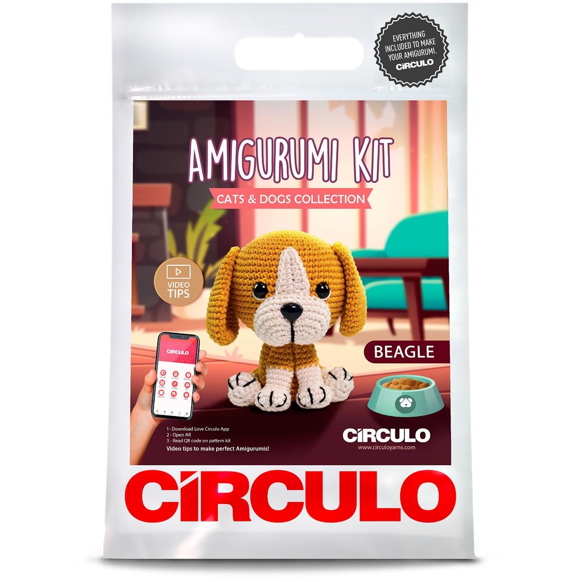 Circulo - Amigurumi Kit Cats &amp; Dogs - , Color: Beagle
