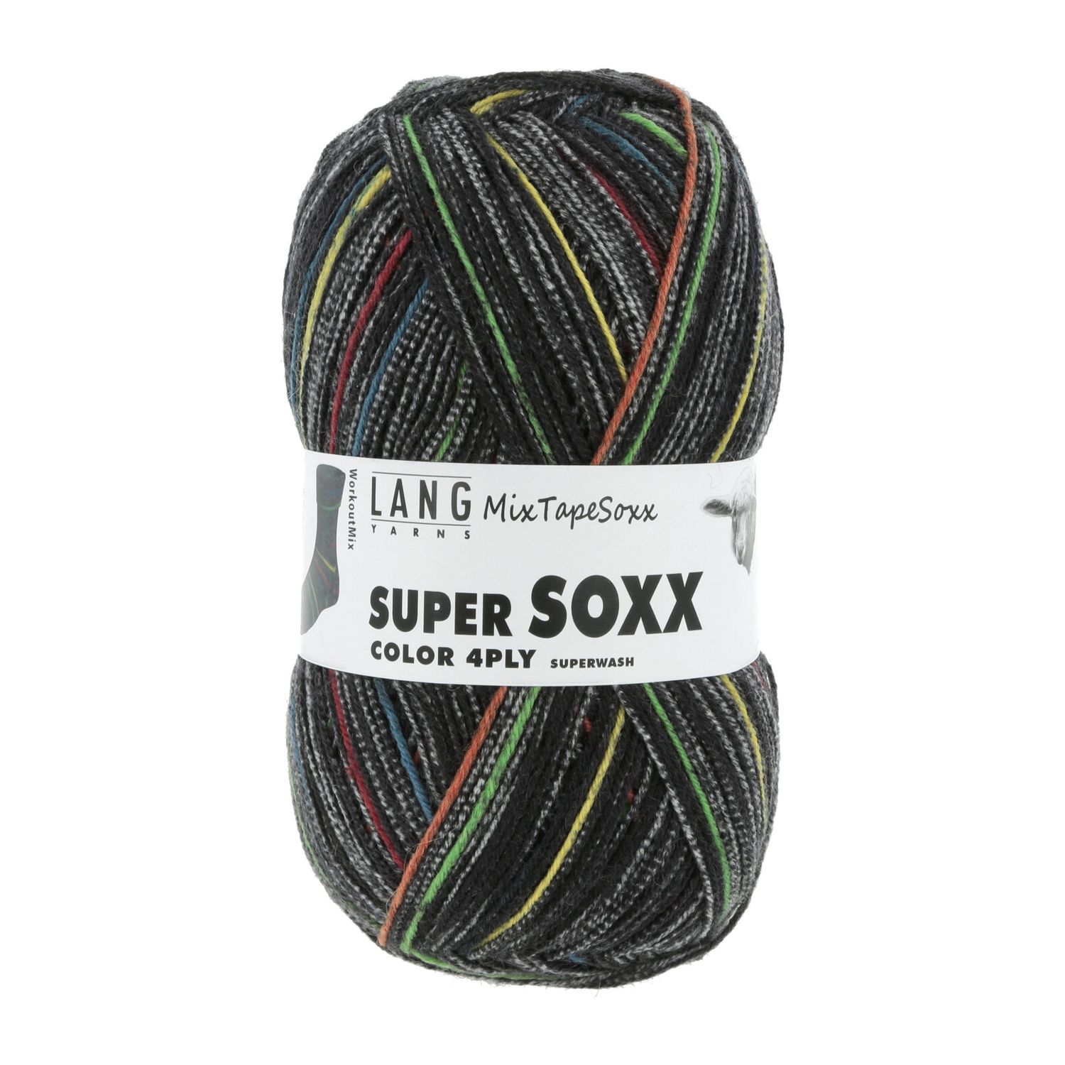 Lang - Super Soxx Color 4 Ply, Color: 0455 - Workout Mix
