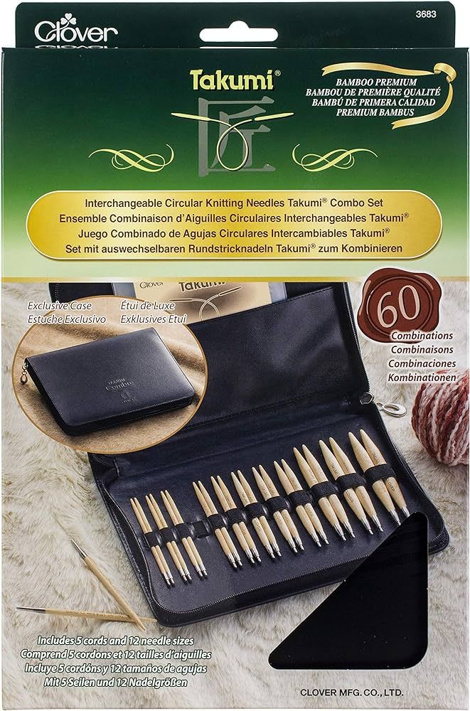 Clover - Interchangeable Bamboo Needles Set - Takumi US 3- 15