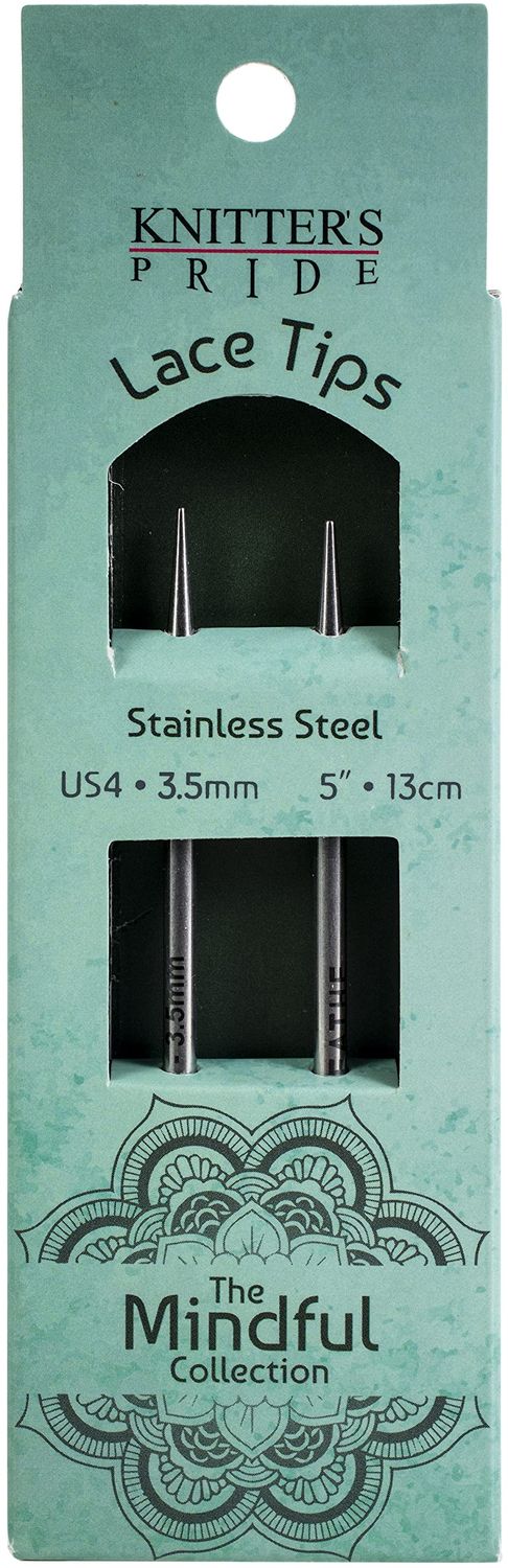 Knitter&#39;s Pride - Mindful Collection - SS Lace Tips, Length: 4&quot;, Size: US 2.5 (3.0 mm)