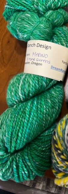 Dream Ranch Design Hand Spun Yarn Merino, Color: 2 Tone Greens
