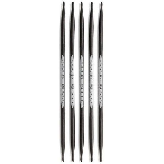 Prym - Carbon Ergonomic Double Point Needles (Set of 5) 6&quot;, Size: US 0 (2.0 mm)