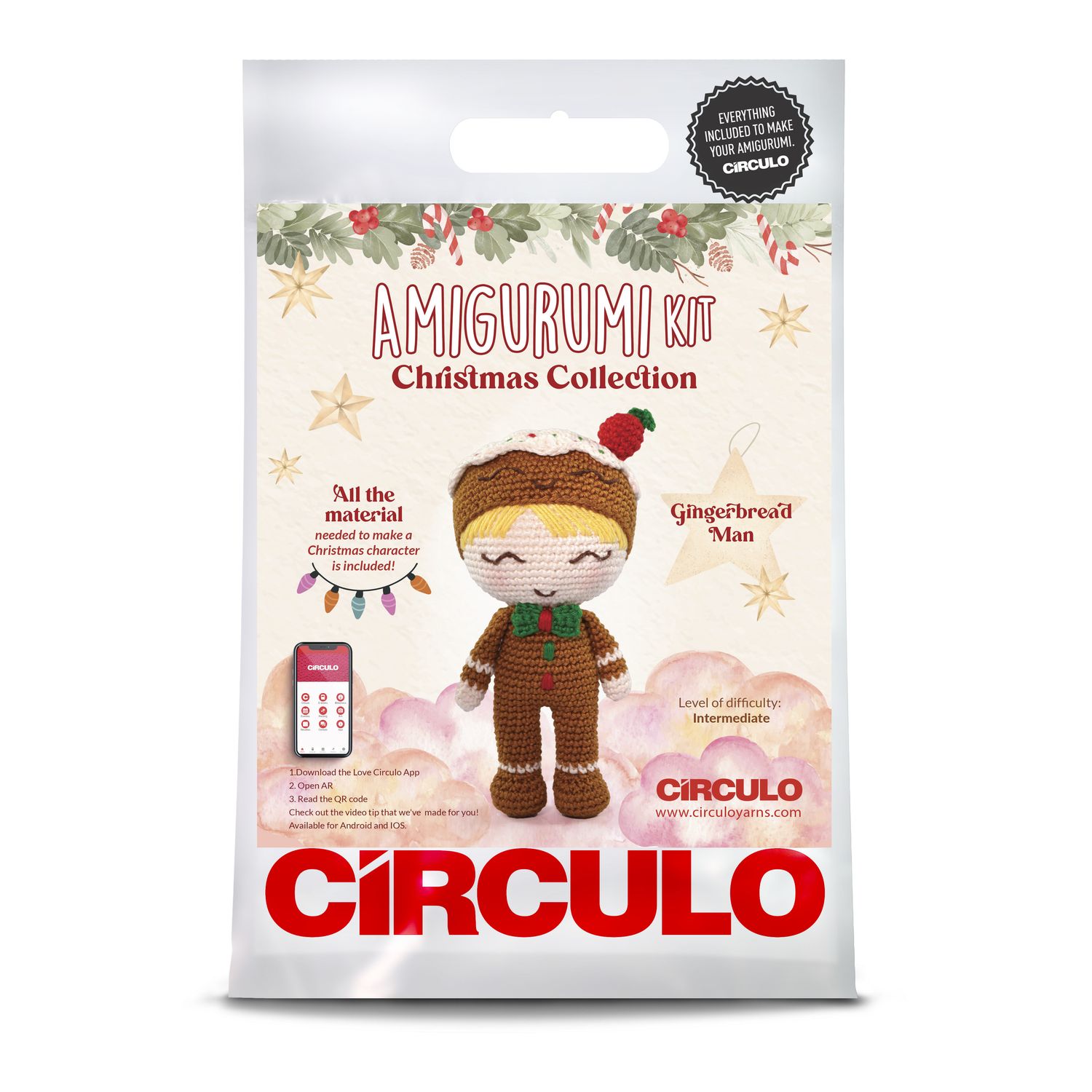 Circulo - Amigurumi Kit Holidays , Color: Gingerbread Man