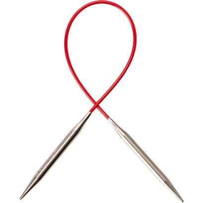 ChiaoGoo - *Knit Red* Premium SS Circular Needles, Length: 9", Size: US 0 (2.0 mm)