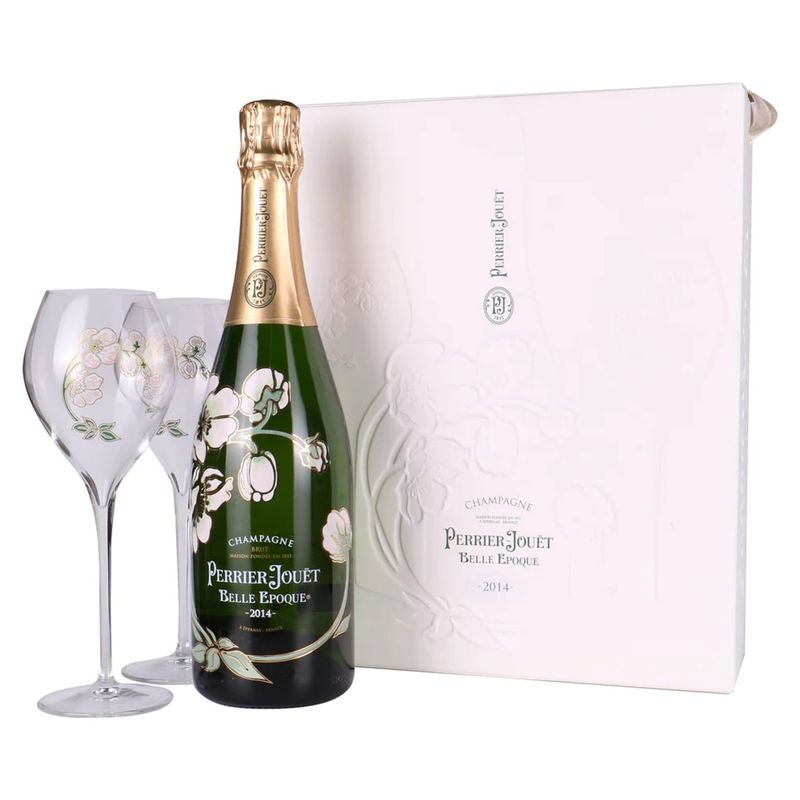 PERRIER JOUET BELLE EPOQUE BRUT W/GLASSES	.750L