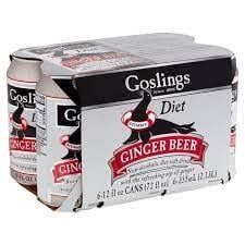 GOSLING&#39;S	DIET GINGER BEER	6PK 12 OZ