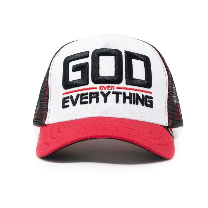 Gold Star Trucker Hat God - Red