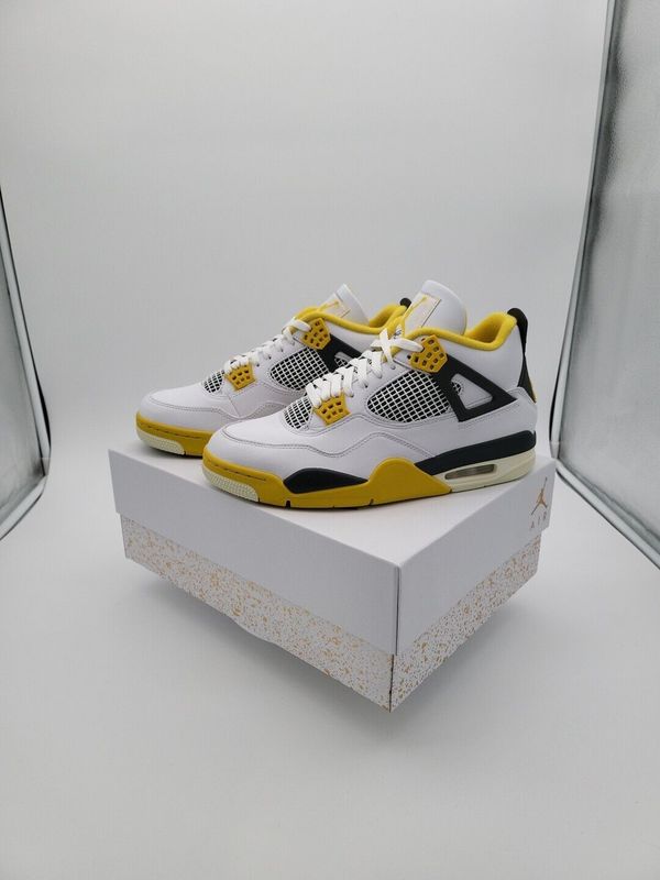 AIR JORDAN 4 RETRO Women – White/Coconut Milk-vivid Sulfur Size 12W/10.5M
