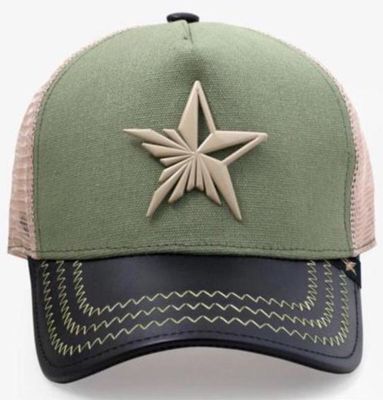 Gold Star trucker hat Star logo Green/Black