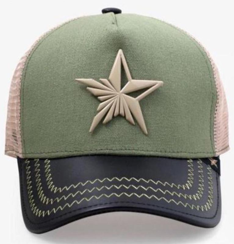 Gold Star trucker hat Star logo Green/Black