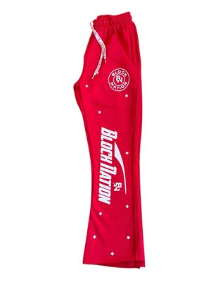 Block Nation Screen Print Stacked Pants
