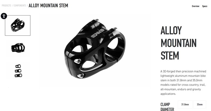 ENVE Alloy Mountain Stem 31.8mm, 65mm