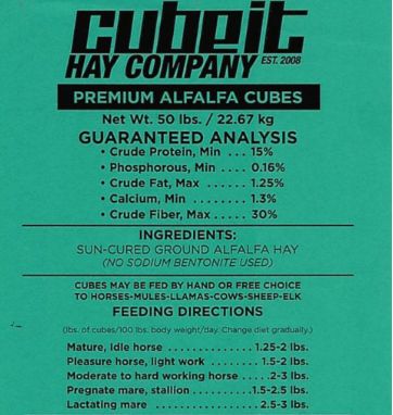 Premium Alfalfa Cube 50lb Premium Alfalfa Cube 50lb