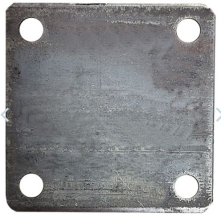 BASE/PUNCH PLATE 3/16" 4" SQ 3/8" HOLE