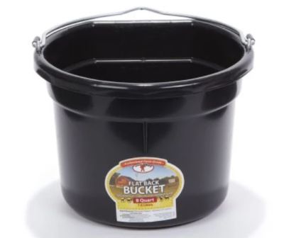 Bucket Flat Back Black 8qt