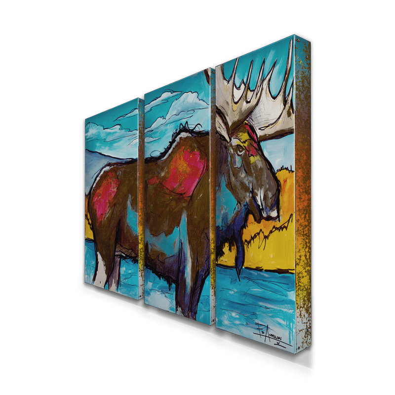 Aluminum Panel Moose Box Art