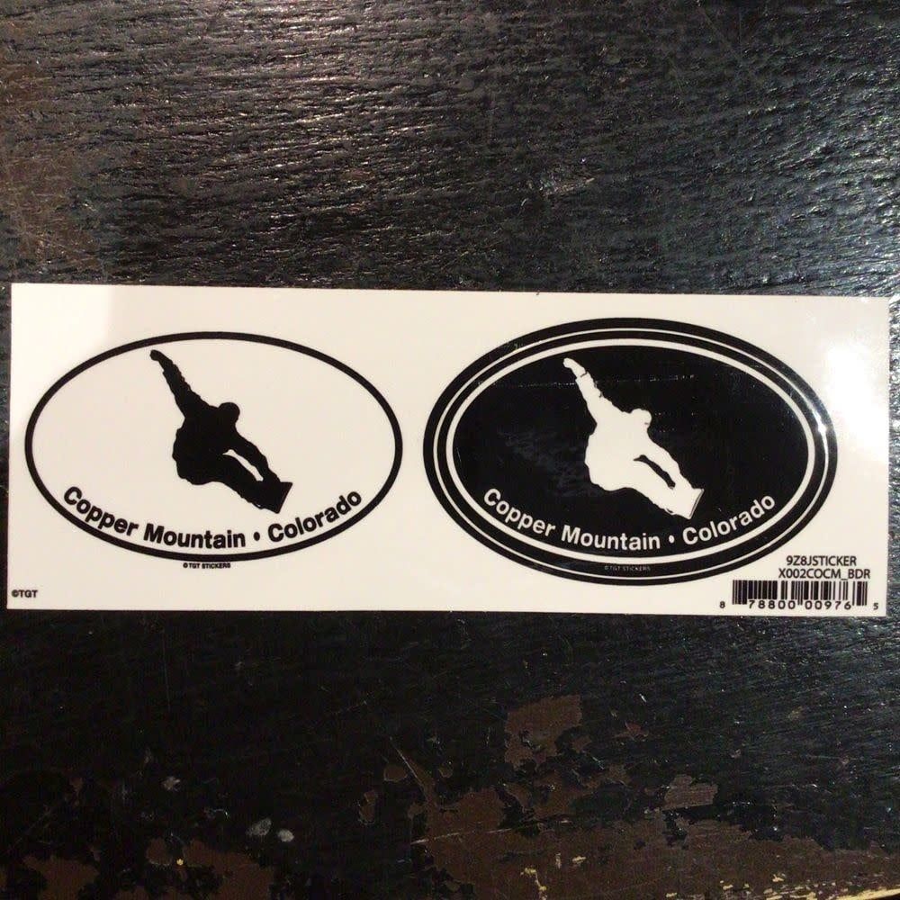 Twin Oval Snowboarder Sticker