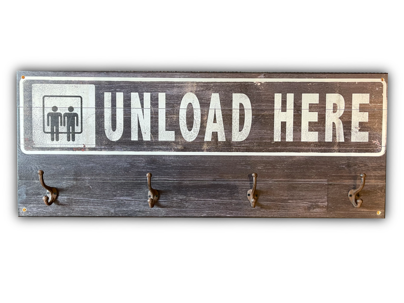 Unload Here Coatrack 17 x 44