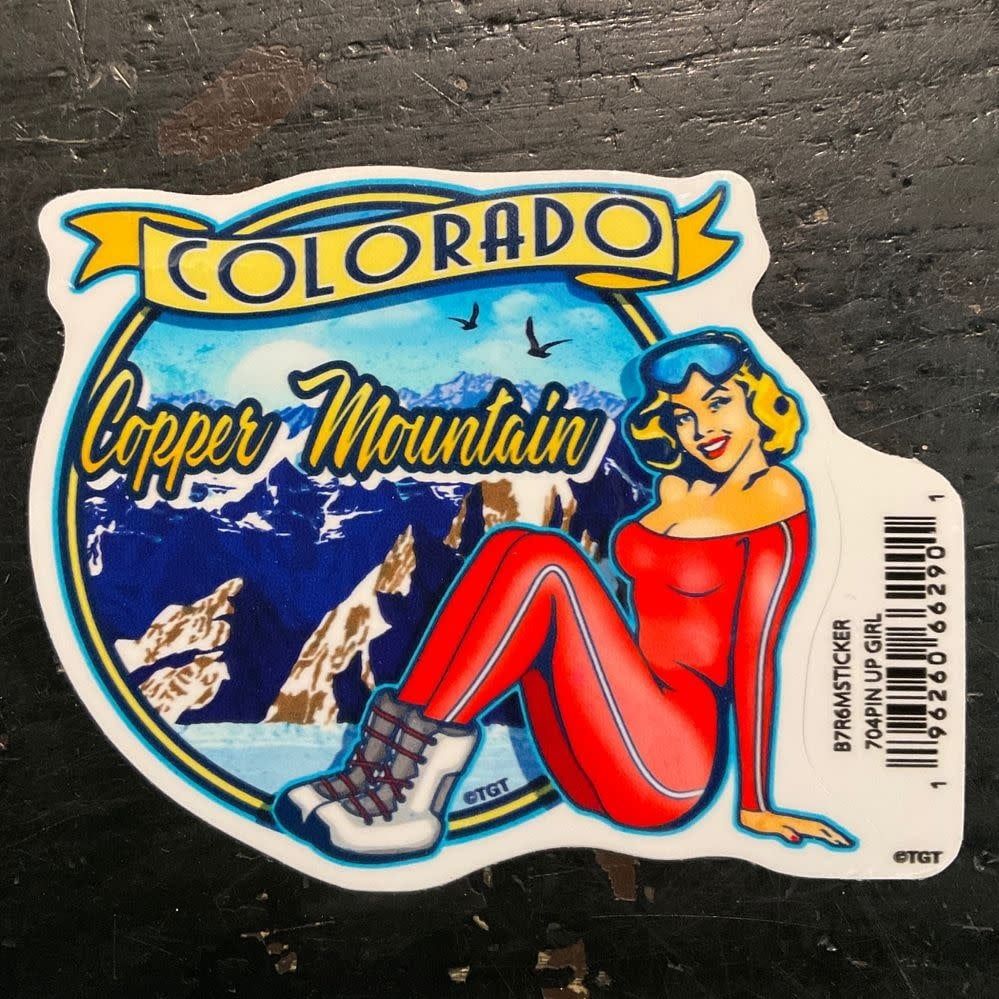 Pin-Up Mountain Winter Sticker