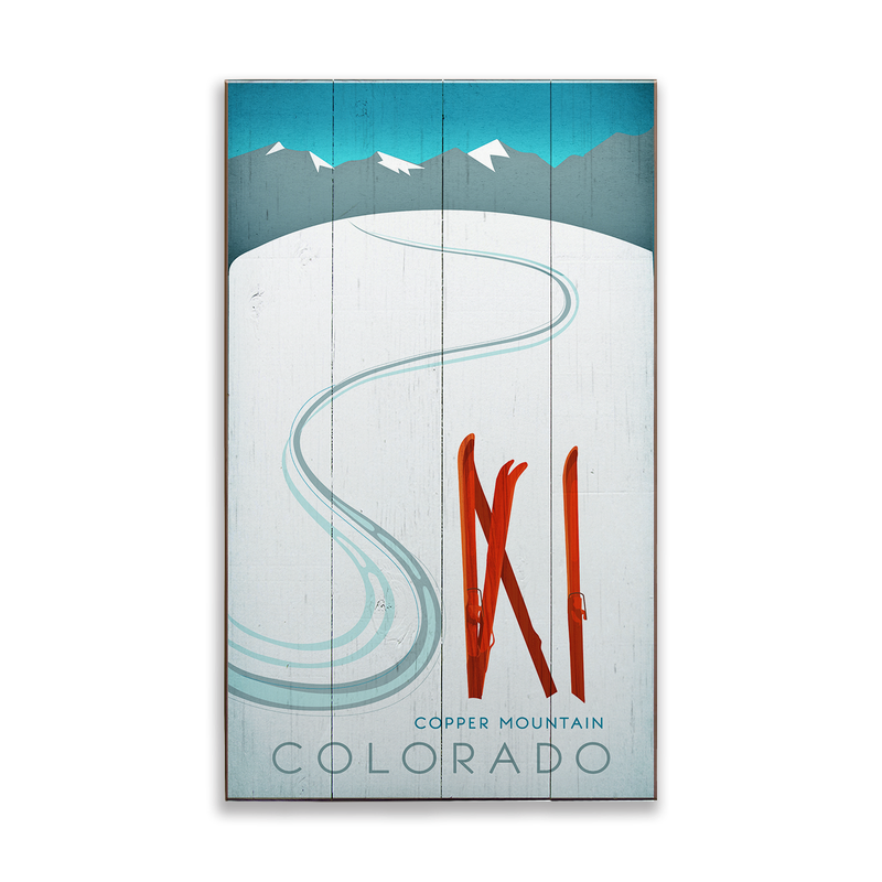 Ski Run Red Skis 28 x 48